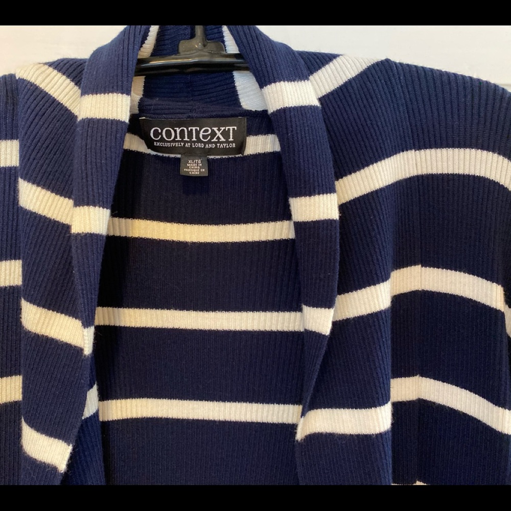 Blue and White Striped Sweater
